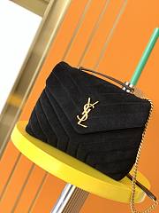 YSL | LOULOU Small Bag In Y-Quilted Black Suede - 494699 - 25x17x9cm - 1
