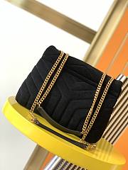 YSL | LOULOU Small Bag In Y-Quilted Black Suede - 494699 - 25x17x9cm - 4