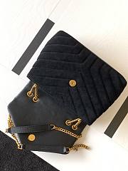 YSL | LOULOU Small Bag In Y-Quilted Black Suede - 494699 - 25x17x9cm - 6