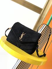 YSL | LOULOU Toy Bag Black Suede - 678401 - 20x14x7cm - 1
