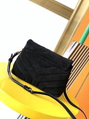 YSL | LOULOU Toy Bag Black Suede - 678401 - 20x14x7cm - 3