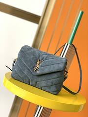 YSL | LOULOU Toy Bag Blue Suede - 678401 - 20x14x7cm - 1