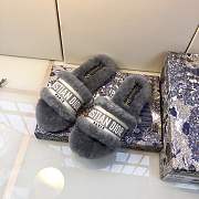 DIOR | Christian Dior SLIPPERS Grey FUR - 5