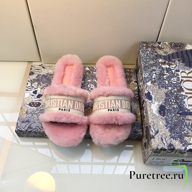DIOR | Christian Dior SLIPPERS Pink FUR - 1