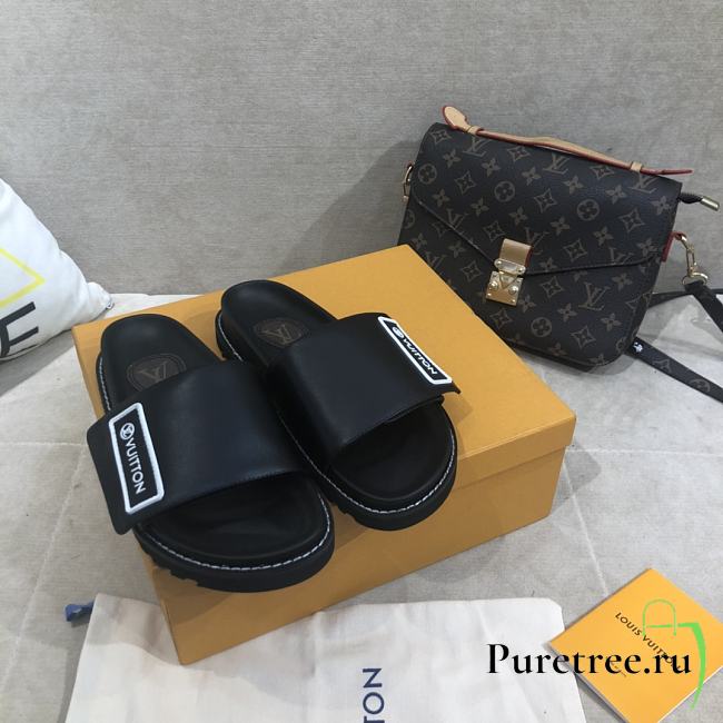 LV Sunset Flat Comfort Mules Black - 1