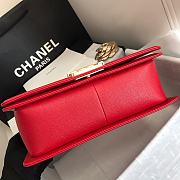Chanel | Le Boy Chevron Old Medium Red Bag - A67086 - 4