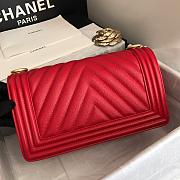 Chanel | Le Boy Chevron Old Medium Red Bag - A67086 - 3
