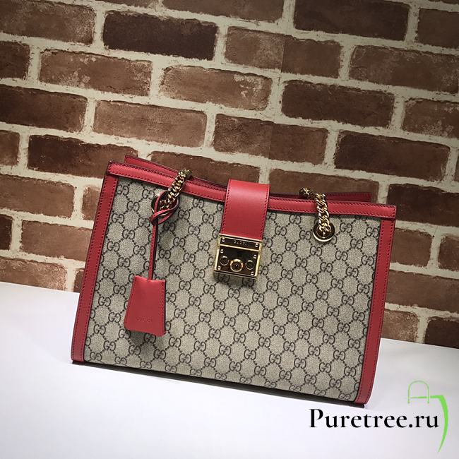 GUCCI | Padlock Medium GG Bag Red Canvas - 479197 - 35 x 23.5 x 14cm - 1