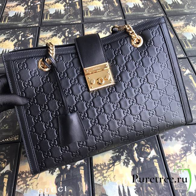 GUCCI | Padlock Medium GG Bag Black - 479197 - 35 x 23.5 x 14cm - 1