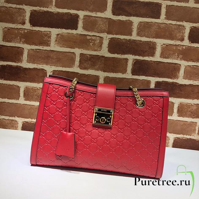 GUCCI | Padlock Medium GG Bag Red - 479197 - 35 x 23.5 x 14cm - 1