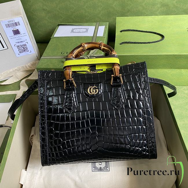 Gucci | Diana small Black crocodile tote bag - 660195 - 20x16x10cm - 1