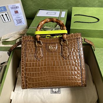 Gucci | Diana small Brown crocodile tote bag - 660195 - 20x16x10cm