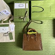 Gucci | Diana small Brown crocodile tote bag - 660195 - 20x16x10cm - 3