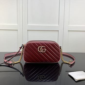 GUCCI | GG Marmont small red shoulder bag - ‎447632 - 24 x 12 x 7cm
