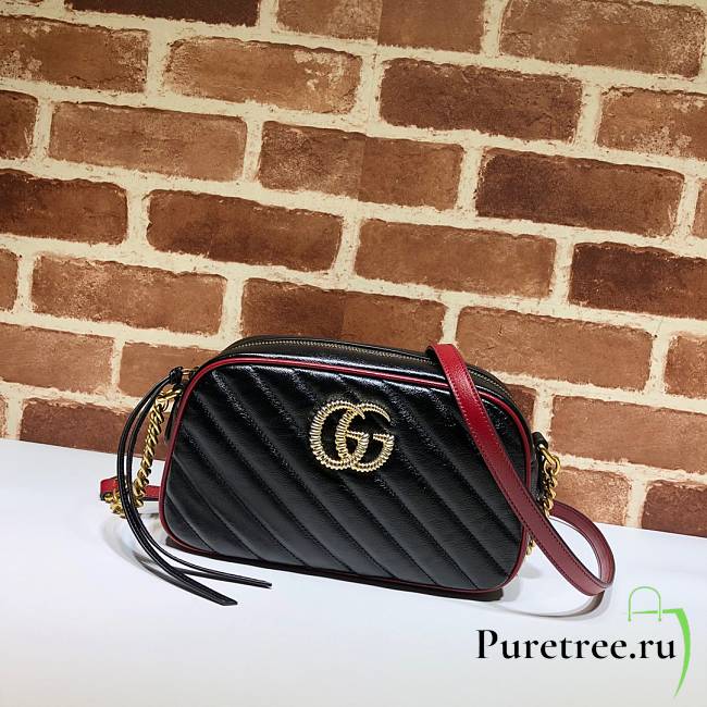 GUCCI | GG Marmont small Black/Red bag - ‎447632 - 24 x 12 x 7cm - 1