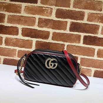 GUCCI | GG Marmont small Black/Red bag - ‎447632 - 24 x 12 x 7cm