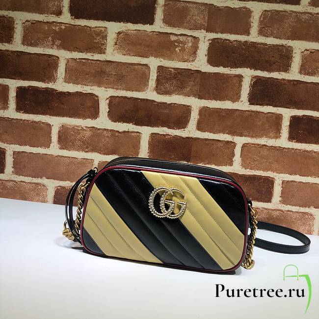  GUCCI | GG Marmont small Yellow/Black/Red bag - ‎447632 - 24 x 12 x 7cm - 1