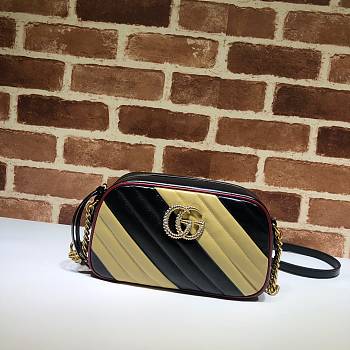  GUCCI | GG Marmont small Yellow/Black/Red bag - ‎447632 - 24 x 12 x 7cm