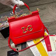 D&G | Sicily Red Bag with logo - 25 x 20 x 12cm - 1