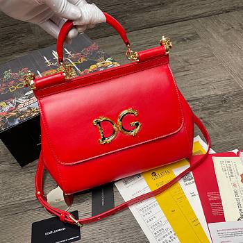 D&G | Sicily Red Bag with logo - 25 x 20 x 12cm