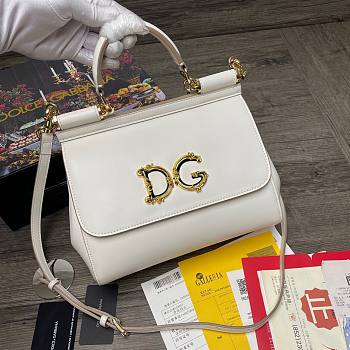 D&G | Sicily White Bag with logo - 25 x 20 x 12cm