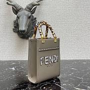 FENDI | Mini Sunshine Shopper Gray/elaphe bag - 8BS051 - 13 x 18 x 6.5cm - 4