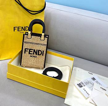 FENDI | Sunshine Shopper Braided straw mini-bag - 8BS051