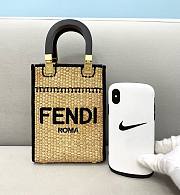 FENDI | Sunshine Shopper Braided straw mini-bag - 8BS051 - 3