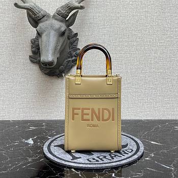 FENDI | Sunshine Shopper Beige mini bag - 8BS051 - 13 x 18 x 6.5cm