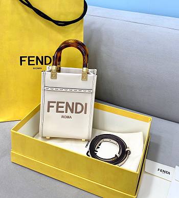FENDI | Mini White Sunshine Shopper Bag - 8BS051 - 13x18x6cm