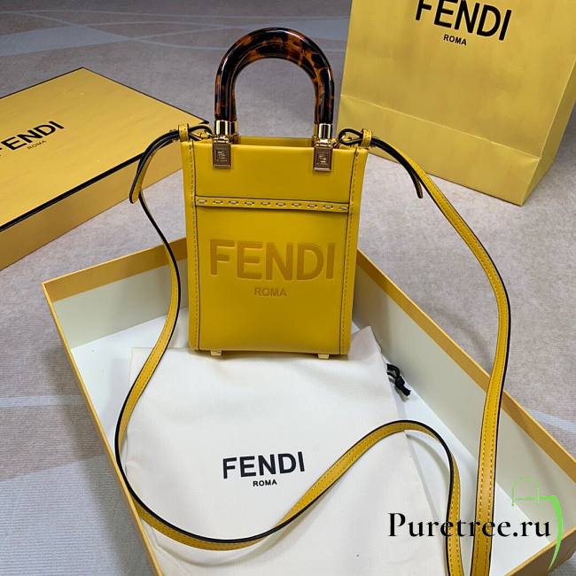 FENDI | Mini Yellow Sunshine Shopper Bag - 8BS051 - 13x18x6.5cm - 1