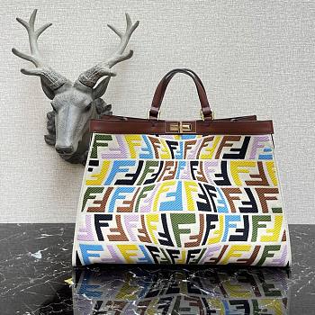 FENDI | PEEKABOO X-TOTE Embroidered Multicolor Bag - 8BH374 - 41*29*16 cm