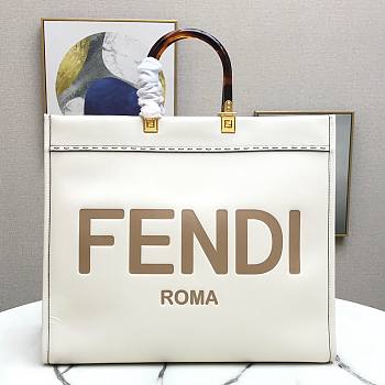 FENDI | Large Sunshine White leather shopper - 8BH372 - 40.5 x 21.5 x 35cm