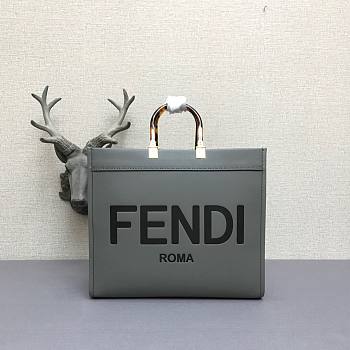 FENDI | Large Sunshine Grey leather shopper - 8BH372 