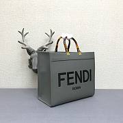 FENDI | Large Sunshine Grey leather shopper - 8BH372  - 3