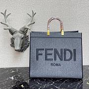 FENDI | Large Sunshine Gray flannel shopper - 8BH372  - 1