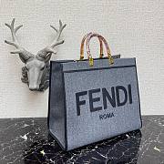 FENDI | Large Sunshine Gray flannel shopper - 8BH372  - 4