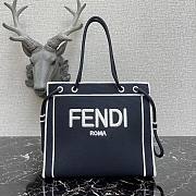 FENDI | Large Black Roma Shopper Undyed Canvas - 40 cm - 1