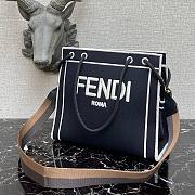 FENDI | Large Black Roma Shopper Undyed Canvas - 40 cm - 3