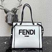 FENDI | Large White Roma Shopper Undyed Canvas - 40 cm - 1