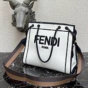 FENDI | Large White Roma Shopper Undyed Canvas - 40 cm - 5