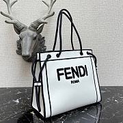 FENDI | Large White Roma Shopper Undyed Canvas - 40 cm - 6