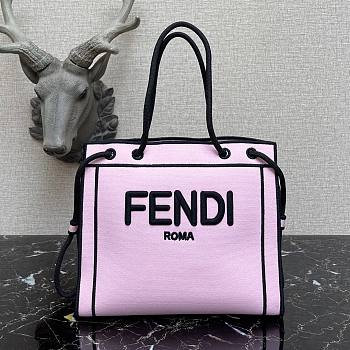 FENDI | Large Pink Roma Shopper Undyed Canvas - 40 cm