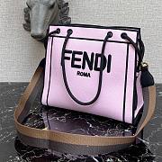 FENDI | Large Pink Roma Shopper Undyed Canvas - 40 cm - 5