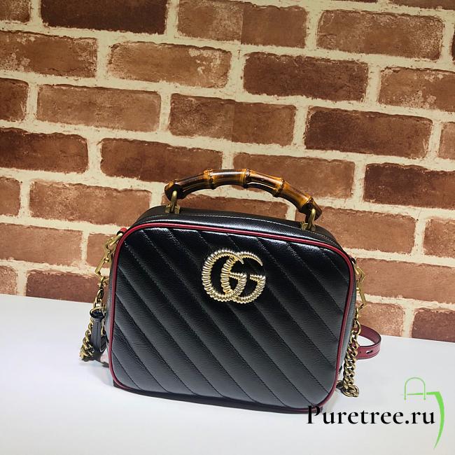 GUCCI | Bamboo Handle Marmont Shoulder Bag - 602270 - 22 x 17.5 x 9.5 cm - 1