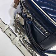 GUCCI | Bamboo Handle Marmont Shoulder Bag Blue - 602270 - 22 x 17.5 x 9.5 cm - 2