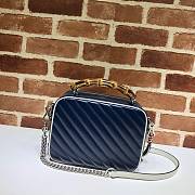 GUCCI | Bamboo Handle Marmont Shoulder Bag Blue - 602270 - 22 x 17.5 x 9.5 cm - 4