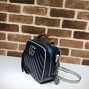 GUCCI | Bamboo Handle Marmont Shoulder Bag Blue - 602270 - 22 x 17.5 x 9.5 cm - 5