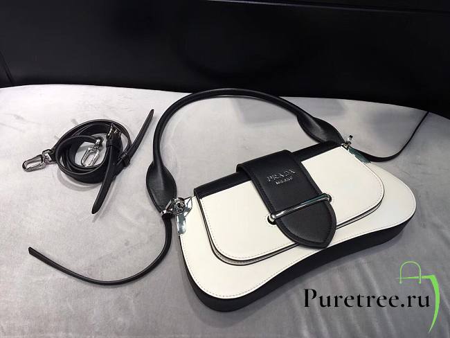 PRADA | Black/White Sidonie shoulder bag - 1BD168 - 1