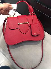 PRADA | Red Sidonie Saffiano Leather Bag - 1BN005 - 20.5 x 29 cm x 9.5 cm - 1